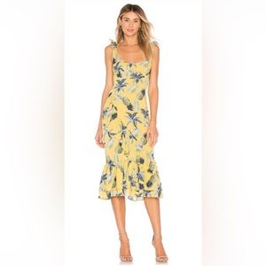 Majorelle Nikita Dress Citrus Ruffle Pineapple MIDI | Revolve Tropical